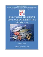 Bài thực hành Công nghệ chế biến súc sản thủy sản