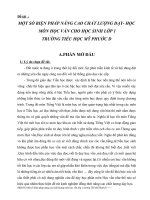 MỘT SỐ BIỆN PHÁP NÂNG CAO CHẤT LƯỢNG DẠY HỌC