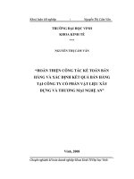 hoàn thiện kế toán bán hàng và xác định kết quả kinh doanh tại công ty cổ phần vật liệu xây dựng và thương mại nghệ an