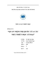 QUAN ĐIỂM VỀ CÁCH TRỊ QUỐC CỦA CÁC NHÀ TRIẾT HỌC THỜI CỔ ĐẠI