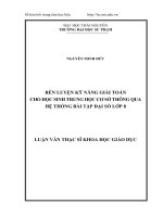 Rèn luyện kỹ năng giải toán cho học sinh trung học cơ sở thông qua hệ thống bài tập đại số lớp 8