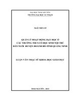 Quản lý hoạt động dạy học ở các trường THCS có học sinh nội trú dân nuôi huyện Hoành Bồ Tỉnh Quảng Ninh