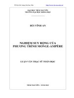 Nghiệm suy rộng của phương trình MONGE AMFÈRE