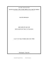 Biễu diễn dữ liệu mờ bằng ngôn ngữ XML và ứng dụng