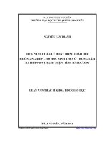 Biện pháp quản lý hoạt động giáo dục hướng nghiệp cho học sinh THCS ở trung tâm KTTHHN DN Thanh Miện, tỉnh Hải Dương