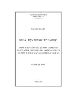hoàn thiện công tác kế toán chi phí sản xuất và tính giá thành sản phẩm tại công ty cổ phần thương mại và giao thông nghệ an