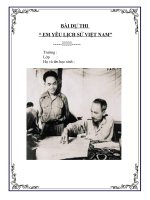 Bài Làm  Em yêu lịch sử Việt Nam
