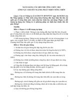 ĐÁP ÁN NGÂN HÀNG CÂU HỎI THI CÔNG CHỨC 2014 LĨNH VỰC CHUYÊN NGÀNH: PHÁT TRIỂN NÔNG THÔN