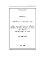 hoàn thiện công tác kế toán chi phí sản xuất và tính giá thành sản phẩm tại công ty cổ phần cơ khí vinh khóa luận tốt nghiệp