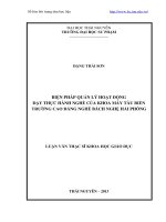 Biện pháp quản lý hoạt động dạy thực hành nghề của khoa máy tàu biển trường cao đẳng nghề bách nghệ hải phòng