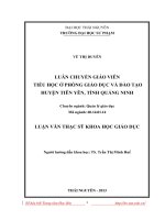 Luân chuyển giáo viên tiểu học ở phòng giáo dục và đào tạo Huyện Tiên Yên, tỉnh Quảng Ninh
