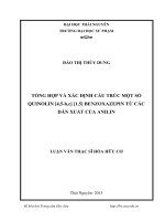 Tổng hợp và xác định cấu trúc một số Quinolin 4,5b,c 1,5 Benzoxazepin từ các dẫn xuất của Anilin