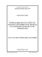 Đánh giá hiệu quả của công tác giao đất lâm nghiệp có sự tham gia của người dân tại huyện Na Rì tỉnh Bắc Kạn