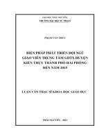 Biện pháp phát triển đội ngũ giáo viên trung tâm giáo dục thường xuyên Huyện Kiến Thụy Thành phố Hải Phòng đến năm 2015