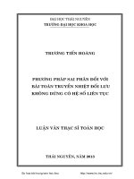 Phương pháp sai phân đối với bài toán truyền nhiệt đối lưu không dừng có hệ số liên tục