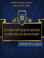 DÒNG TIỀN TRONG QUẢN TRỊ TÀI CHÍNH DOANH NGHIỆP