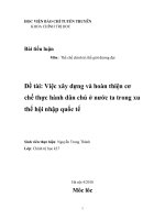 Việc xây dựng và hoàn thiện cơ chế thực hành dân chủ ở nước ta trong xu thế hội nhập quốc tế