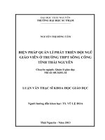 Biện pháp quản lý phát triển đội ngũ giáo viên ở trường THPT Sông Công tỉnh Thái Nguyên