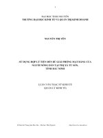 Sử dụng hợp lý tiền đền bù giải phóng mặt bằng của người nông dân tại thị xã Từ Sơn, tỉnh Bắc Ninh