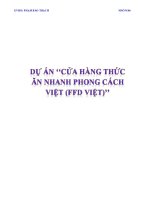 Tiểu luận thiết lập và thẩm định dự án đầu tư dự án cửa hàng thức ăn nhanh phong cách việt