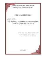 Tiểu luận Triết họcCHỦ NGHĨA DUY TÂM KHÁCH QUAN HY LẠP CỔ ĐẠI VÀ NHỮNG GIÁ TRỊ, HẠN CHẾ CỦA NÓ