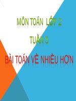 bài giảng toán 2 chương 2 bài 10 bài toán về nhiều hơn