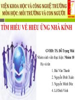 Tiểu luận Môi trường và con người: Tìm hiểu về hiệu ứng nhà kính