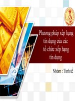 Phương pháp xếp hạng tín dụng của các tổ chức xếp hạng tín dụng