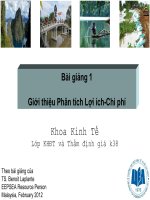 slide bài giảng bài giảng 1 giới thiệu phân tích lợi ích chi phí lecture 1 - introduction to cba