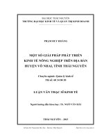 Một số giải pháp phát triển kinh tế nông nghiệp trên địa bàn huyện Võ Nhai, tỉnh Thái Nguyên