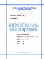 Tiểu luận triết học Tư tưởng triết học pháp gia và những giá trị hạn chế