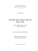 Về hai bài toán tối ưu hai cấp luận án thạc sĩ
