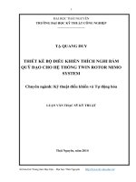 Thiết kế bộ điều khiển thích nghi bám quỹ đạo cho hệ thống Twin Rotor Mimo System