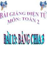 bài giảng toán 2 chương 5 bài 13 bảng chia 3