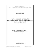 Những giải pháp phát triển trường Cao đẳng công nghiệp Việt Đức giai đoạn 2013 đến 2017