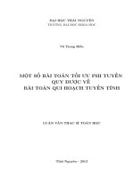 Một số bài toán tối ưu phi tuyến quy được về bài toán quy hoạch tuyến tính