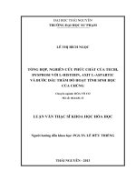 Tổng hợp, nghiên cứu phức chất của Tecbi, Dysprosi với L Histidin, Axit L Aspartic và bước đầu thăm dò hoạt tính sinh học của chúng