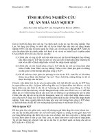 tình huống nghiên cứu môn phân tích lợi ích chi phí dự án nhà máy sợi icp