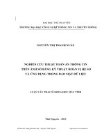 Nghiên cứu thuật toán ẩn thông tin trên ảnh số bằng kỹ thuật hoán vị hệ số và ứng dụng trong bảo mật dữ liệu