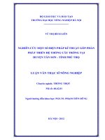 Nghiên cứu một số biện pháp kĩ thuật góp phần phát triển hệ thống cây trồng tại huyện tân sơn, tỉnh phú thọ