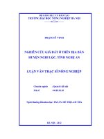Nghiên cứu giá đất ở trên địa bàn huyện nghi lộc, tỉnh nghệ an