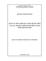 Quản lý thực hiện quy chế chuyên môn tại các trường THPT huyện Phú Lương tỉnh Thái Nguyên