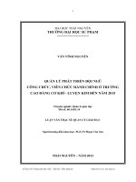 Quản lý phát triển đội ngũ công chức, viên chức hành chính ở Trường Cao đẳng cơ khí luyện kim đến 2015