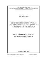 Phát triển trồng rừng sản xuất nhằm tăng thu nhập cho hộ nông dân tại Huyện Ba Bể Tỉnh Bắc Kạn