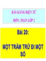 bài giảng toán 2 chương 3 bài 20 100 trừ đi 1 số