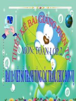 bài giảng toán 2 chương 6 bài 11 viết số thành tổng các trăm,chục,đơn vị