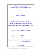 Nghiên cứu sự ô nhiễm salmonella trong thịt gà tại một số điểm giết mổ quy mô nhỏ trên địa bàn thành phố hà nội
