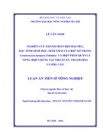 Nghiên cứu thành phần rệp hại mía, đặc tính sinh học, sinh thái của rệp xơ trắng ceratovacuna lanigera zehntner và biện pháp quản lý tổng hợp chúng tại thọ xuân thanh hoá và phụ cận