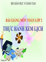 bài giảng toán 2 chương 3 bài 26 thực hành xem lịch