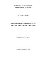 TRUY VẤN ẢNH THEO NỘI DUNG SỬ DỤNG TRÍCH ĐẶC TRƯNG TRÊN NỀN WAVELETS